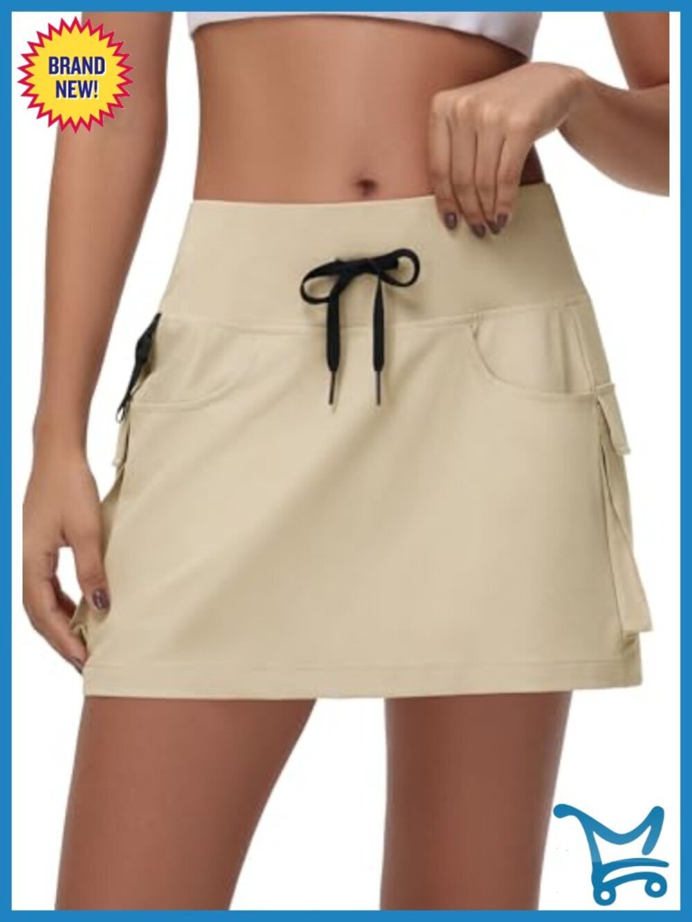High Waisted Mini Hiking Cargo Skort with Pockets Quick Dry UPF50+